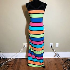 NEW stunning striped multicolor maxi dress